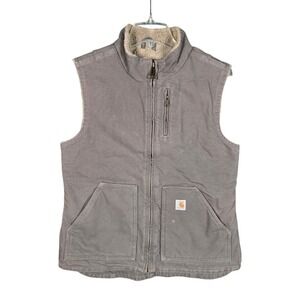 Carhartt Vest Womens S Gray Quilted Insulated Lined Pocket Full Zip WV001-032